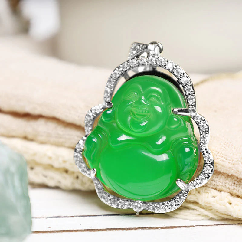 Buddha Stones Good Luck Laughing Buddha Necklace