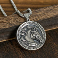 Buddha Stones Year Of The Horse Titanium Steel Balance Necklace Pendants