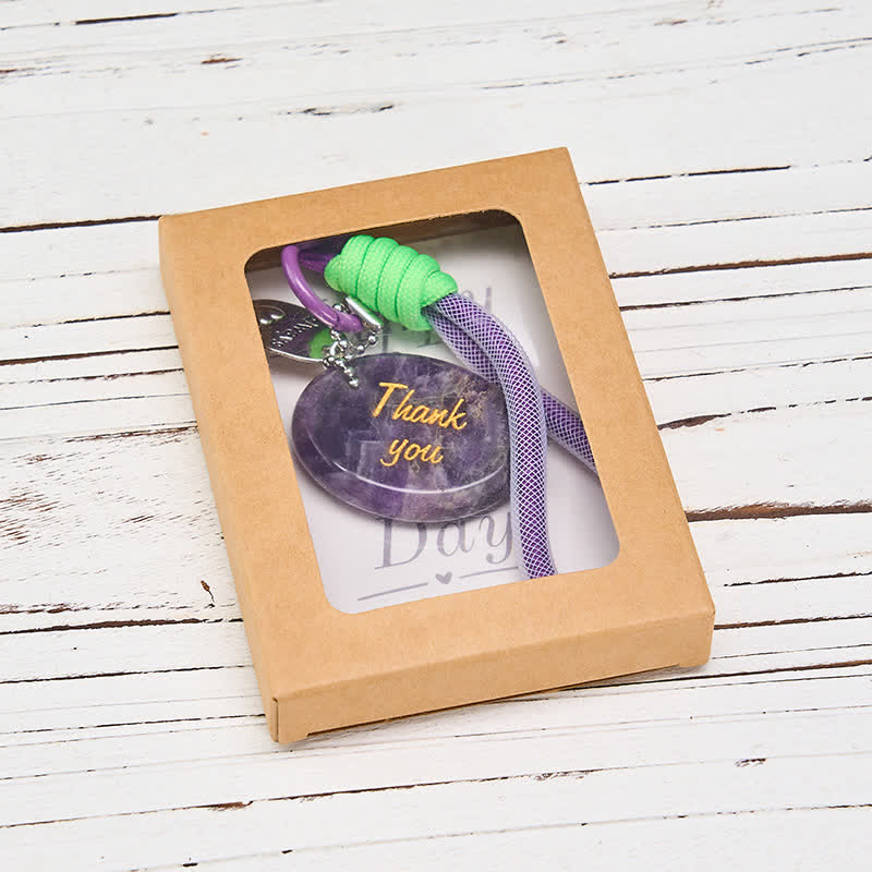 FREE Today: Inner Peace and Positive Thank You Gifts Natural Amethyst Key Chain Hanging Decoration