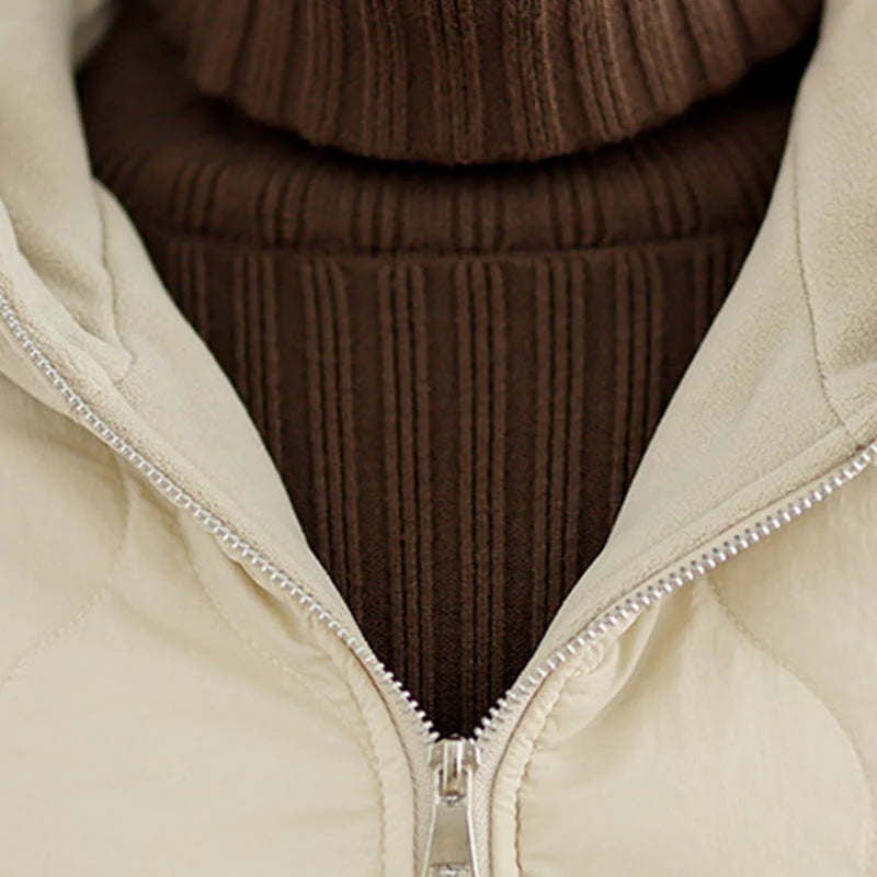 Buddha Stones Women's Long Sleeve Thickened Warm Hood Cotton Jacket With Pockets