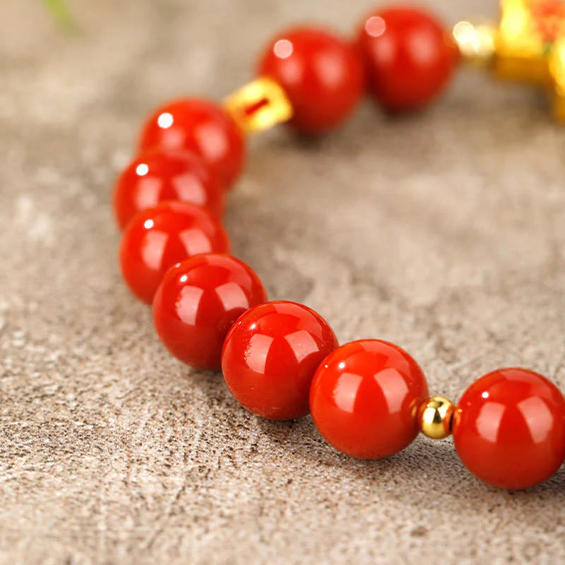 Buddha Stones Year Of The Horse South Red Agate Success Bracelet