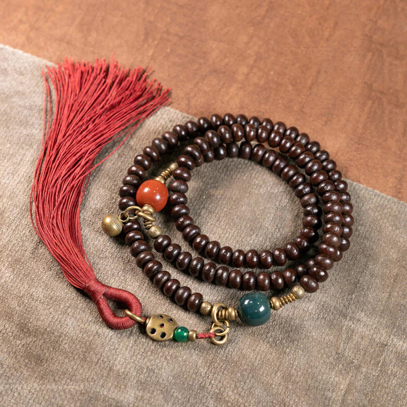 Buddha Stones 108 Mala Beads Natural Tibet Purple Bodhi Seed Auspiciousness Bracelet (Extra 30% Off | USE CODE: FS30)