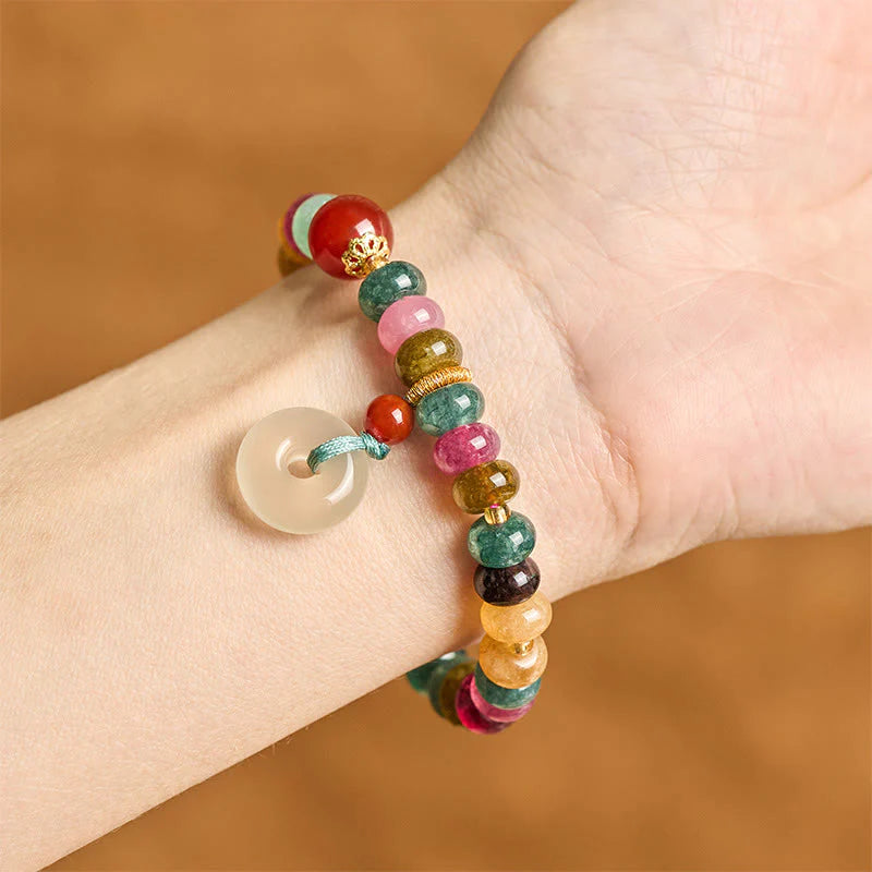 Buddha Stones Peace Buckle Tourmaline Chalcedony Love Bracelet
