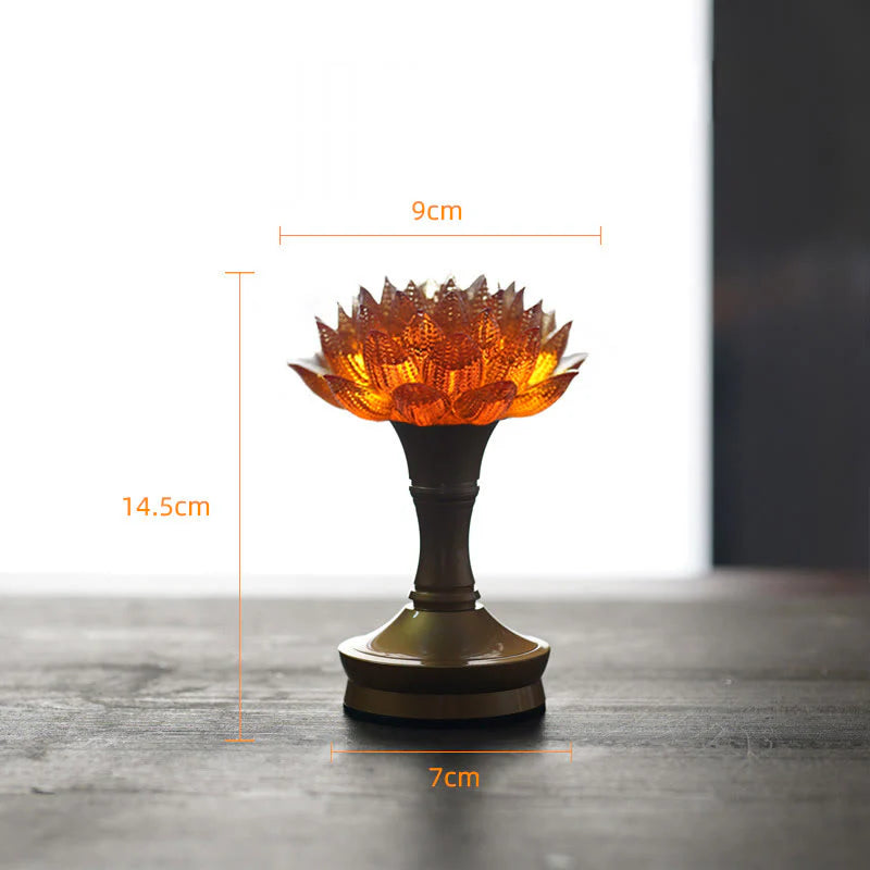 Buddha Stones Lotus Liuli Glass Copper Brass New Begining Home Decoration