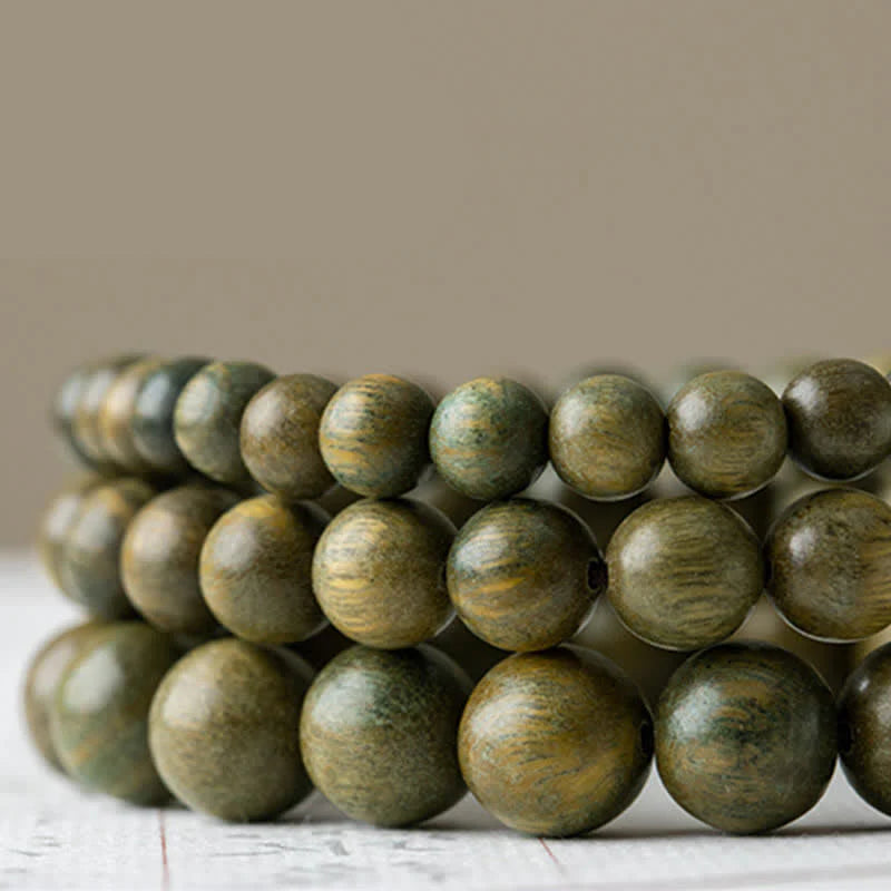 Buddha Stones Tibetan Green Sandalwood Soothing Cure Bracelet (Extra 35% Off | USE CODE: FS35)