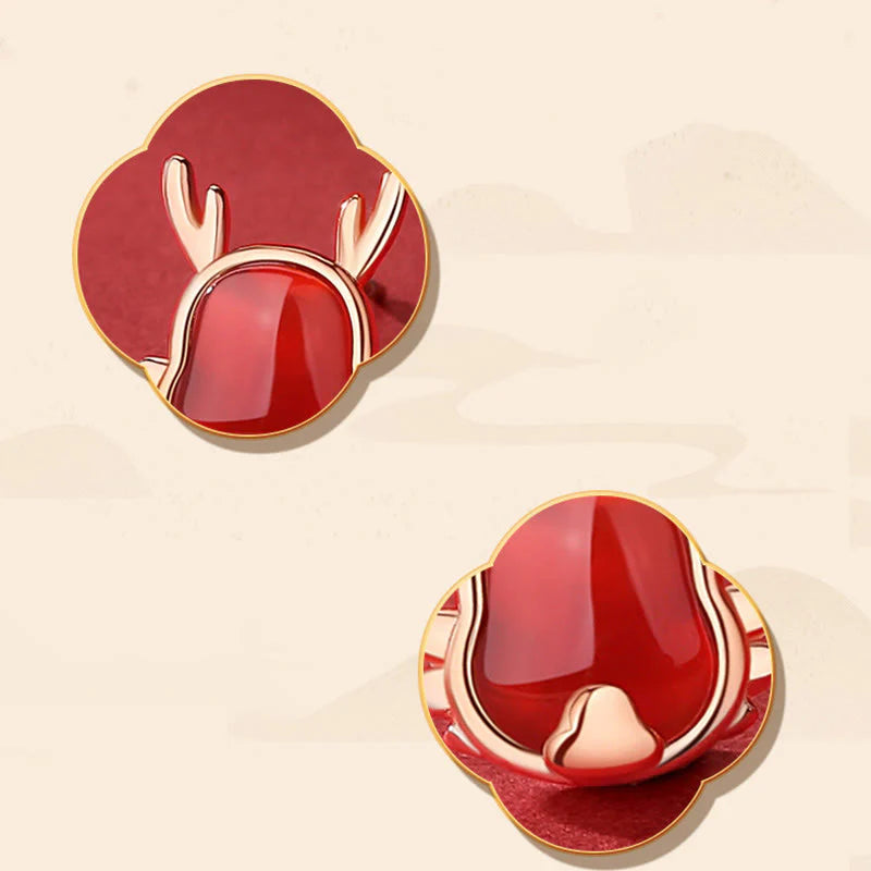 âââA Flash Sale- Buddha Stones 925 Sterling Silver Year of the Dragon Natural Red Agate Dragon Attract Fortune Fu Character Strength Bracelet Necklace Pendant Earrings