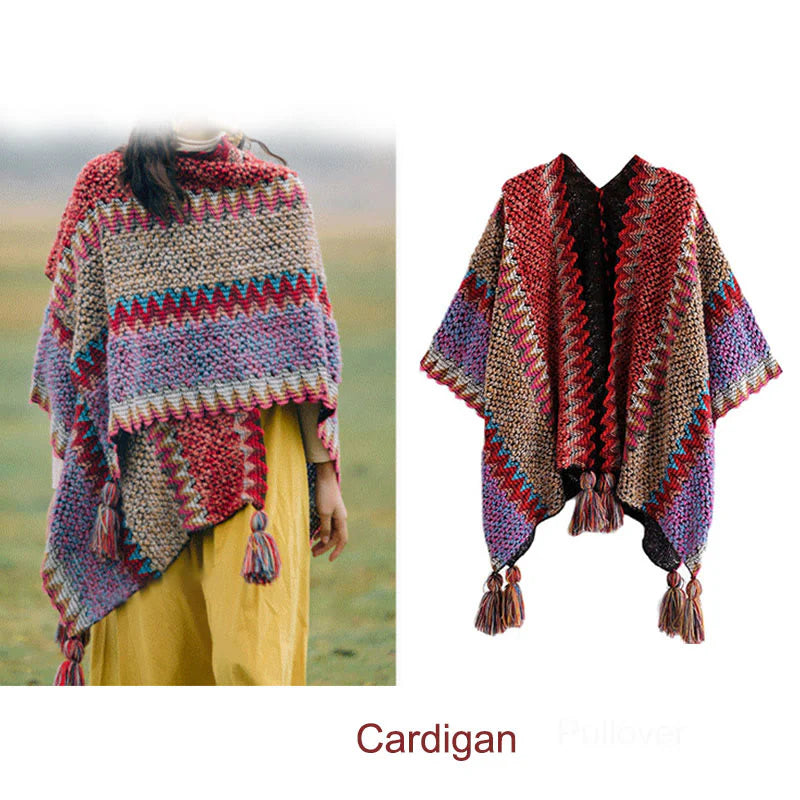 Buddha Stones Tibetan Shawl Warm Cloak Tibetan Tassel Scarf