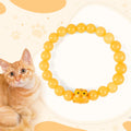 Buddha Stones Orange Tabby Cat Yellow Chalcedony Ceramic Kitten Joy Bracelet