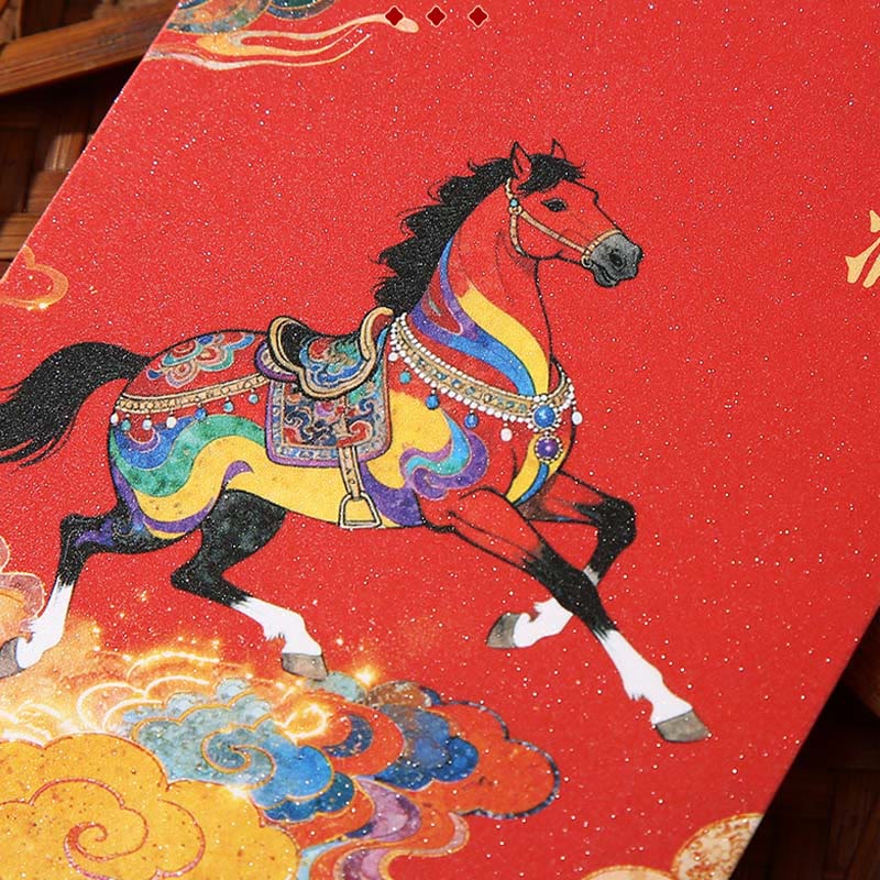 Buddha Stones Year Of The Horse 2026 New Year Blessings 6pcs Chinese Red Envelope