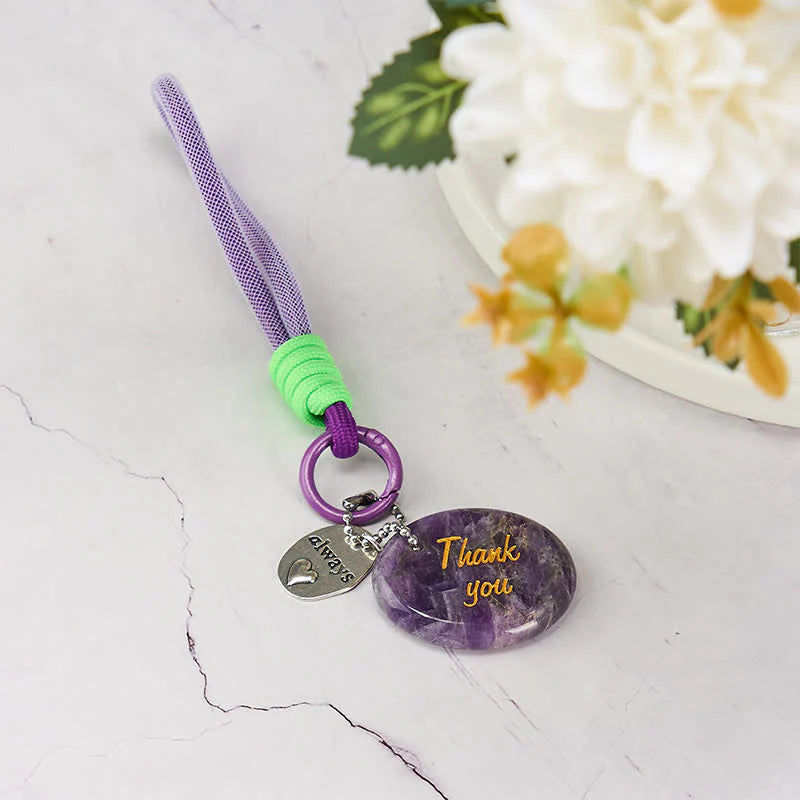 FREE Today: Inner Peace and Positive Thank You Gifts Natural Amethyst Key Chain Hanging Decoration