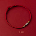 Buddha Stones Handmade 925 Sterling Silver Bamboo Design Red String Luck Braided Bracelet