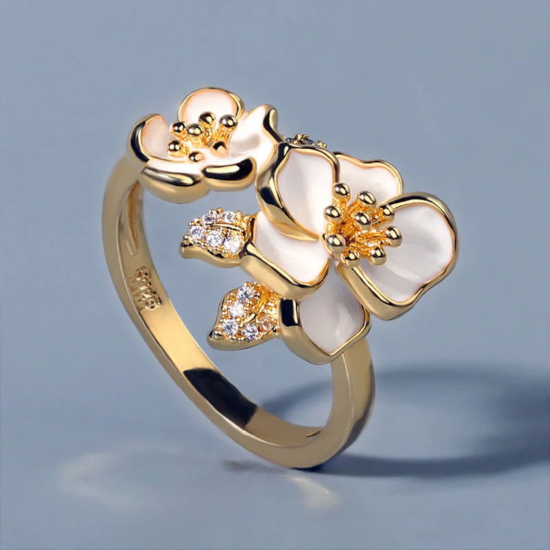 Buddha Stones Daisy Copper Luck Balance Ring