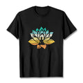 Buddha Stones Gradient-colored Lotus Flower Buddha Meditation Cotton Tee T-shirt