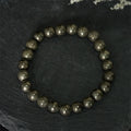 Buddha Stones Pyrite Round Beads Confidence Abundance Bracelet