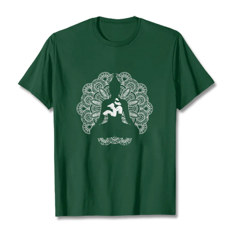 Buddha Stones Pure Color Mandala Om Symbol Pattern Tee T-shirt