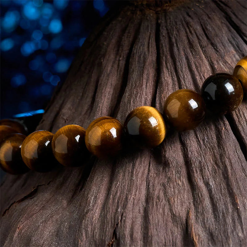 Buddha Stones Natural Black Tourmaline Tiger Eye Positive Bracelet
