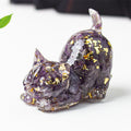 Buddha Stones Stretching Cat Resin Crystal Gravel Meditation Decoration