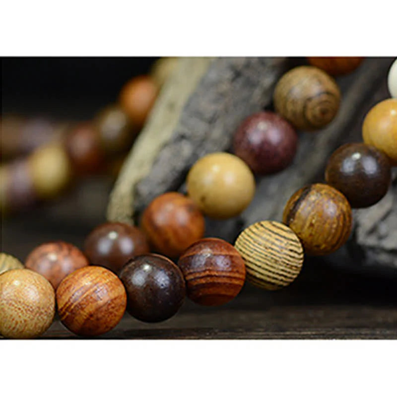 Buddha Stones 108 Beads Multi-Tone Natural Wood Calm Energy Mala