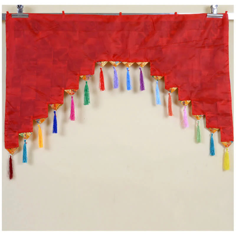 Buddha Stones Tibetan Five Colors Hanging Curtain Prayer Altar Healing Meditation Curtain