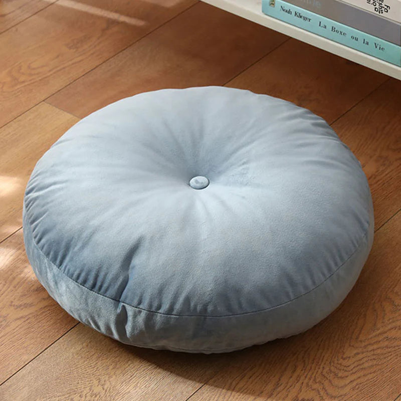 Buddha Stones Lotus Simple Pattern Linen Meditation Seat Cushion Home Living Room Decoration
