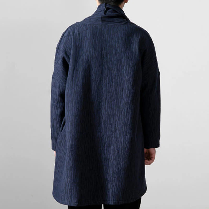 Buddha Stones Fall Simple Cotton Fleece Lined Men's Mid-length Coat Clothing (Extra 30% Off | USE CODE: FS30)