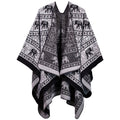 Buddha Stones Tibetan Jacquard Elephant Geometry Pattern Unisex Cozy Scarf Shawl