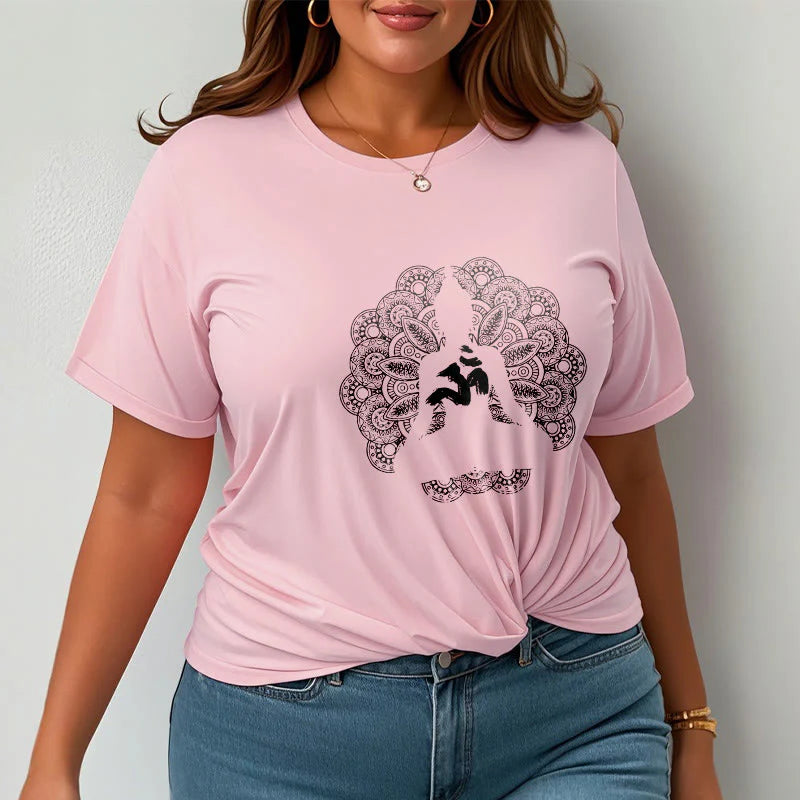 Buddha Stones Pure Color Mandala Om Symbol Pattern Tee T-shirt