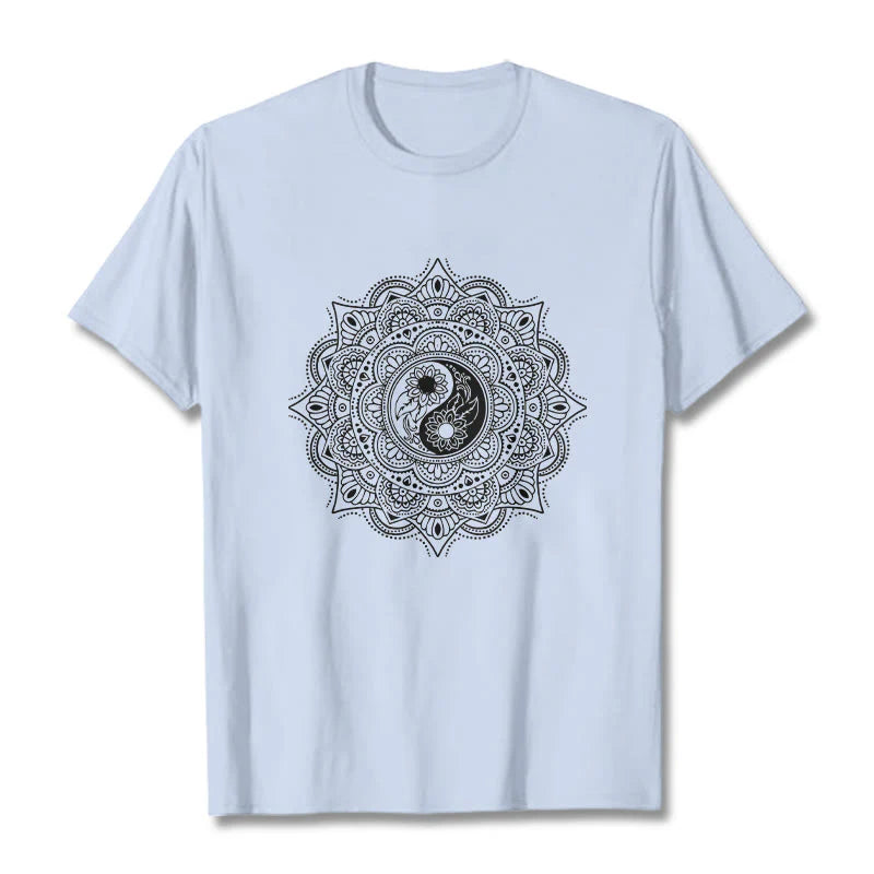 Buddha Stones Mandala YinYang Symbol Pattern Tee T-shirt