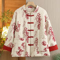 Buddha Stones Women's Winter Long Sleeve Stand Collar Frog-buttons Cotton-padded Jacket With Pockets