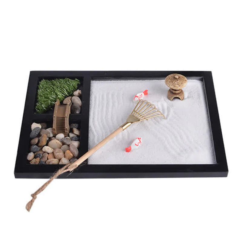 Buddha Stones Koi Fish Small Bridge Calm Peace Meditation Zen Garden Decoration