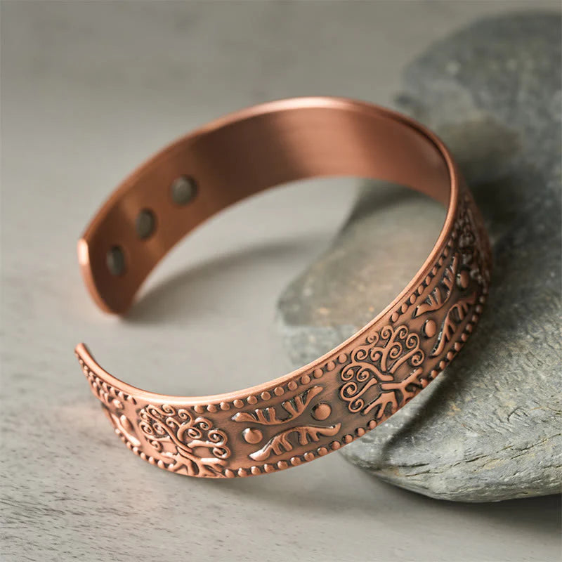 Buddha Stones The Tree Of Life Copper Open Self Care Luck Bracelet Bangle