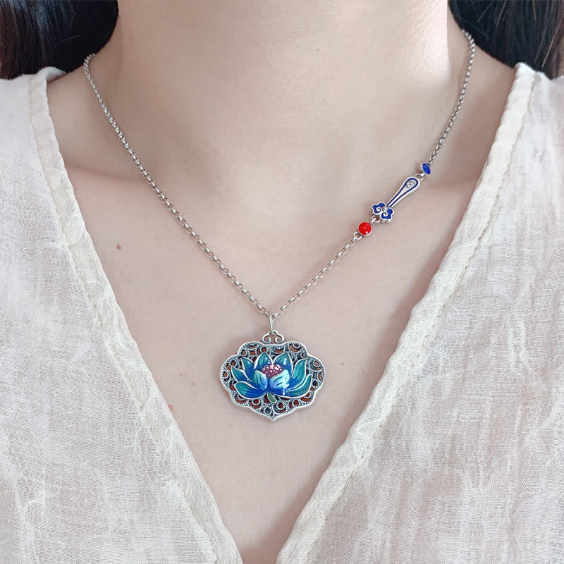 Buddha Stones Lotus Auspicious Cloud New Beginning Necklace Pendant Ring (Extra 30% Off | USE CODE: FS30)