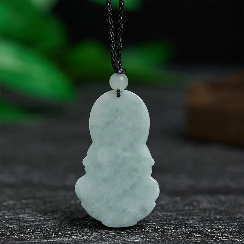 Buddha Stones Jade Kwan Yin Avalokitesvara Harmony Necklace Pendant