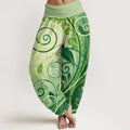 Buddha Stones Cotton Casual Vining Floral Pattern Women's Harem Pants