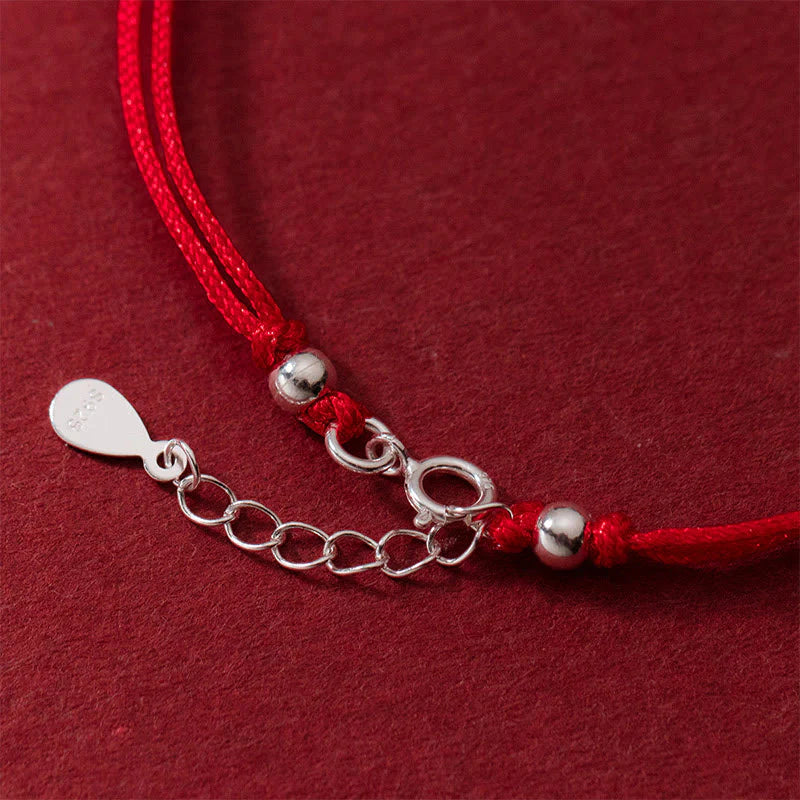 Buddha Stones 925 Sterling Silver Hollow Copper Coin Luck String Bracelet