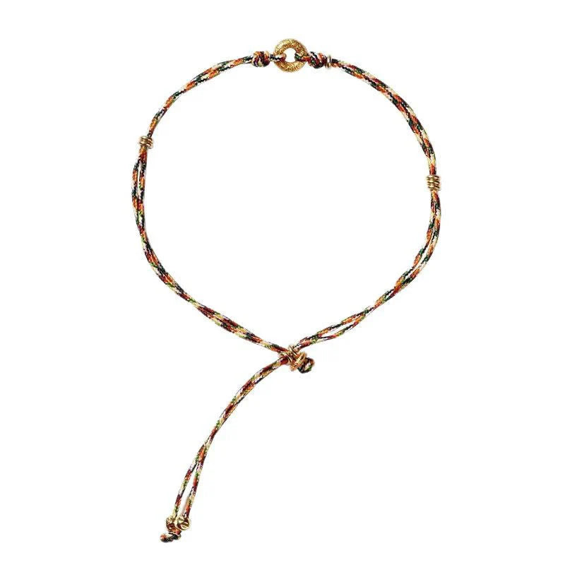 Buddha Stones Handmade Peace Buckle Multicolored Child Adult Fortune Bracelet