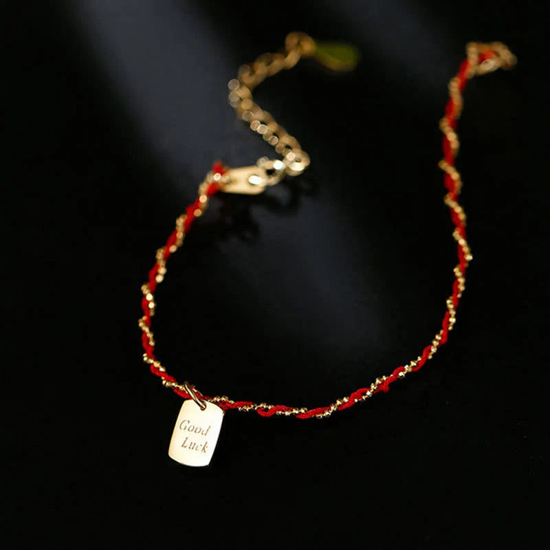 Buddha Stones 925 Sterling Silver Red String Good Luck Bracelet