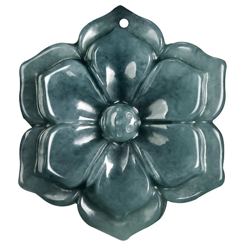 Buddha Stones Peach Blossom Jade Prosperity Necklace Pendants