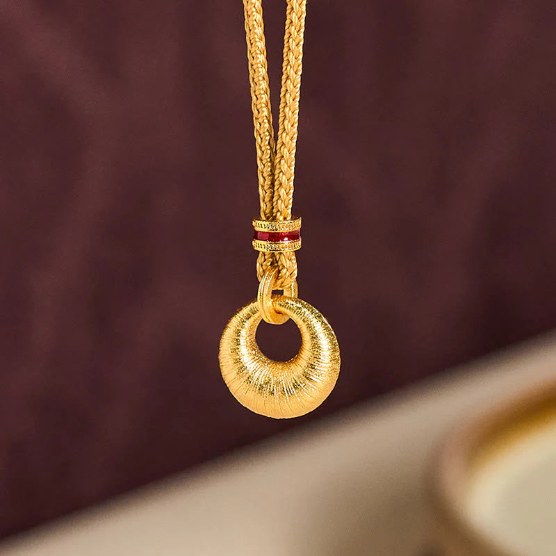 Buddha Stones Wishing You Lasting Peace 24k Gold Plated Copper Peace Buckle Necklace Includes Gift Message Card