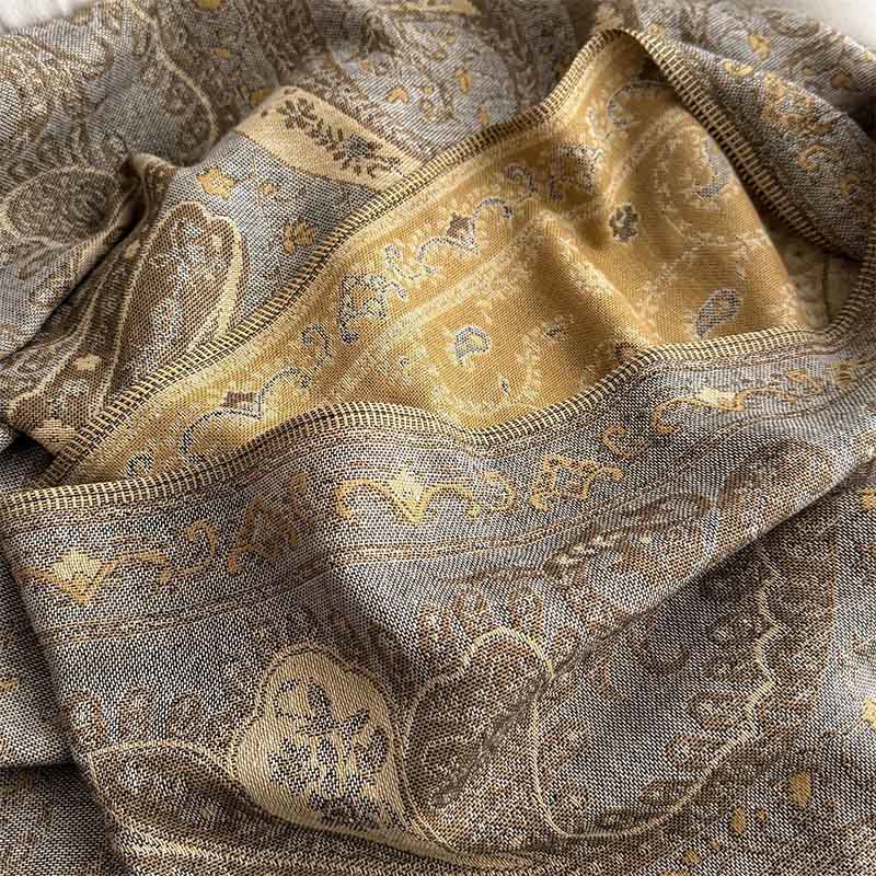 Buddha Stones Spring Floral Paisley Pattern Scarf Shawl With Tassels