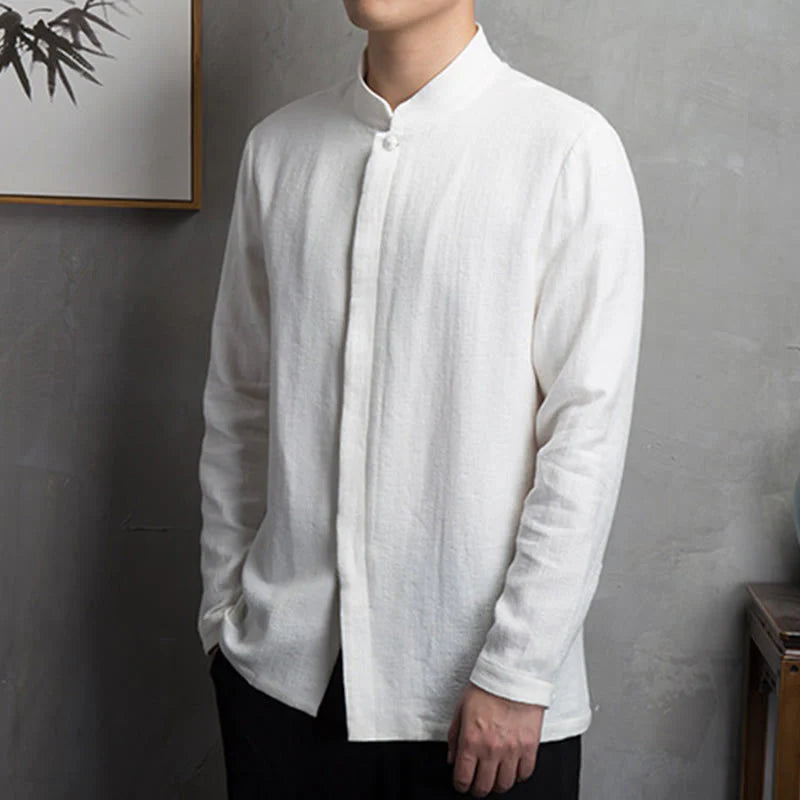 Buddha Stones Solid Color Chinese Tang Suit Jacket Men Clothing