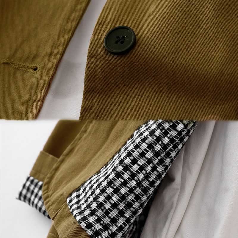 Buddha Stones Commute Patchwork Design Cotton Women's Jacket With Pockets