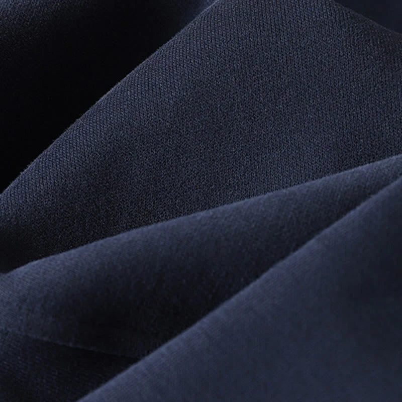 Buddha Stones Midnightblue Zipper Thermal Fleece-lined Women's Wide Leg Pants With Pockets