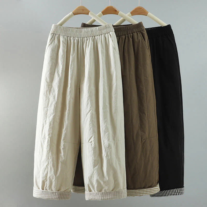 Buddha Stones Straight Lines Stripes Cotton Women's Harem Pants With Pockets