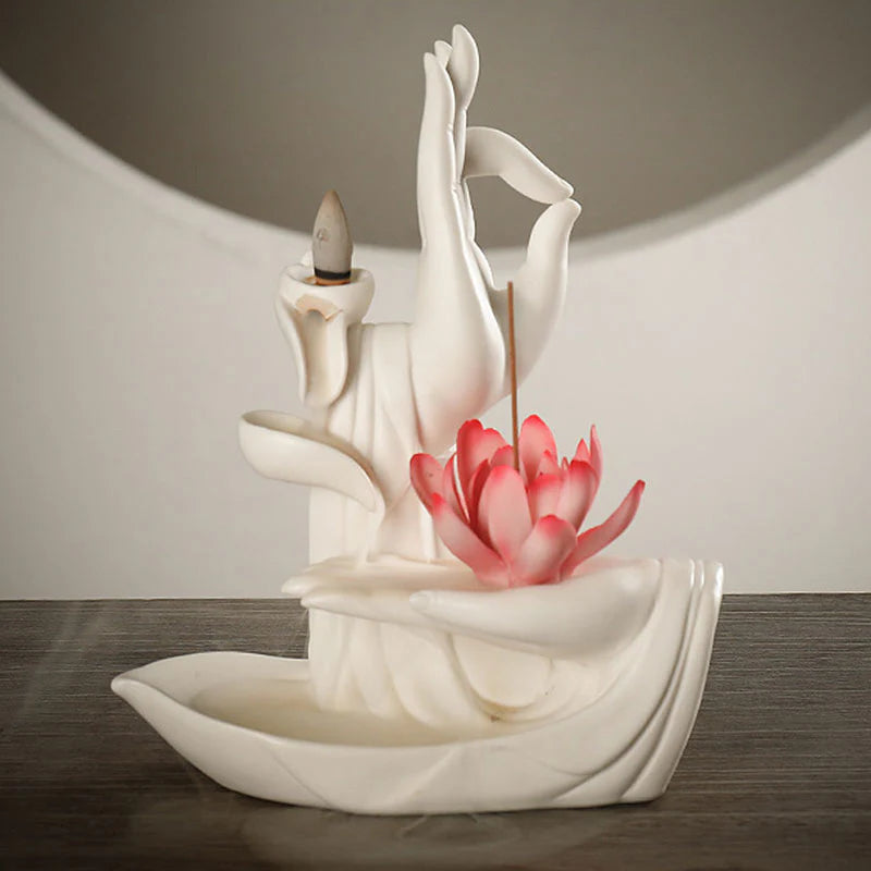 Buddha StonesTibetan Lotus Blessing Incense Burner Decoration (Extra 30% Off | USE CODE: FS30)