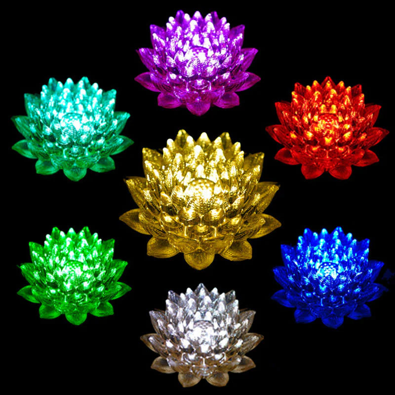 Buddha Stones Lotus Liuli Glass Copper Brass New Begining Home Decoration