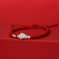 Buddha Stones 999 Sterling Silver Koi Fish Design 990 Sterling Silver Bead Red String Luck Bracelet