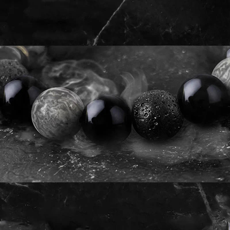 Buddha Stones All the Best for Strength and Grounding Obsidian Bracelet Includes Gift Message Card