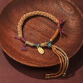 Buddha Stones Tibetan Hand-woven Colored Rope Adjustable Tassels Nafu Luck Bracelet