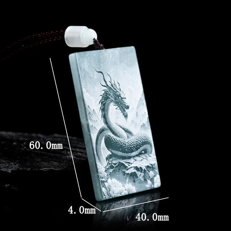 Buddha Stones Year Of The Horse Chinese Zodiac Engraving Jade Abundance Necklace Pendants